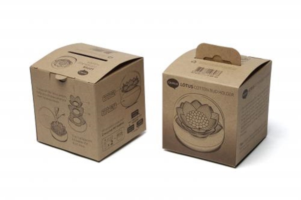 Wattestäbchenspender Lotus Schwarz-Weiß