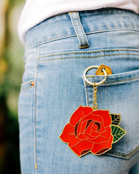 Oversized Schlüsselanhänger Rose