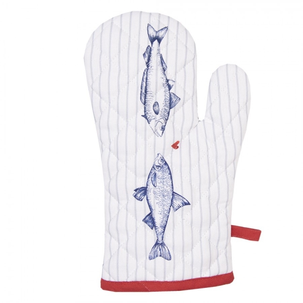 Ofenhandschuh Fische Blau / Rot
