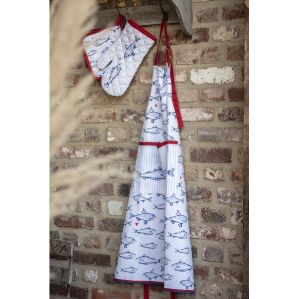 Ofenhandschuh Fische Blau / Rot