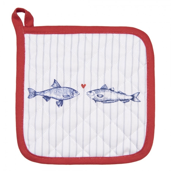 Topflappen Fische Blau / Rot