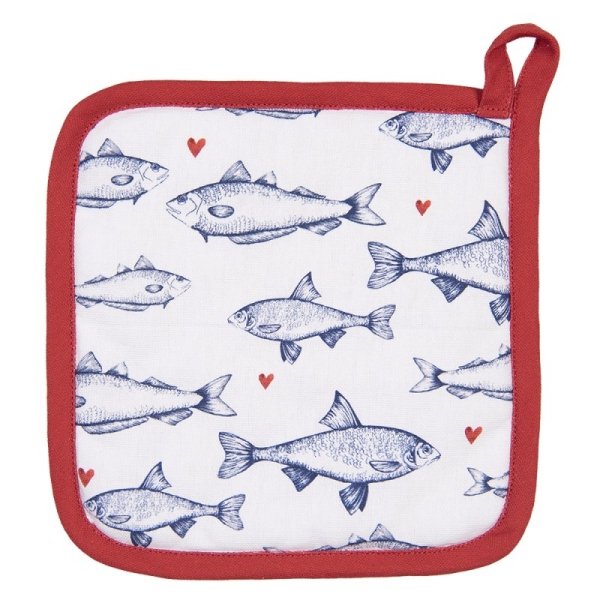 Topflappen Fische Blau / Rot