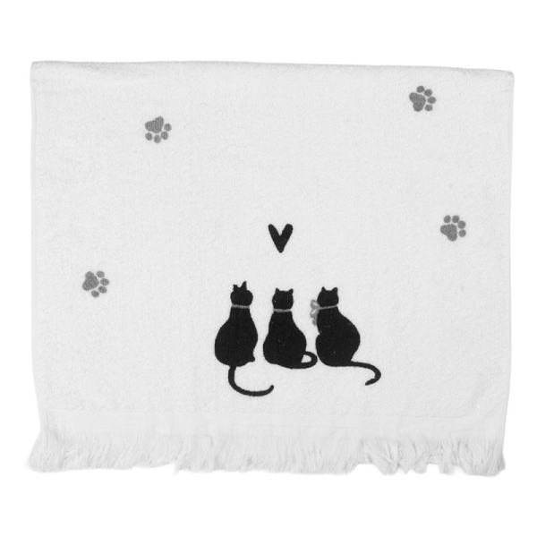 Gästetuch Katzen black/white