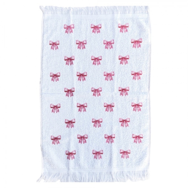 Gästetuch rosa Schleifen