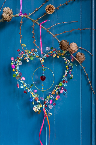 Perlen Dekoanhänger Kranz mit Herz