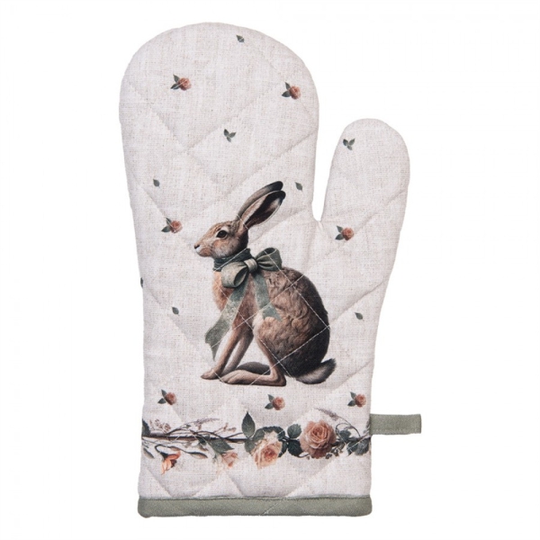 Ofenhandschuh Hase & Rosen Grün