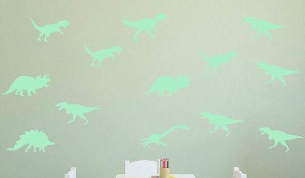 Dinosaurier Aufkleber nachts leuchtend  9er Set