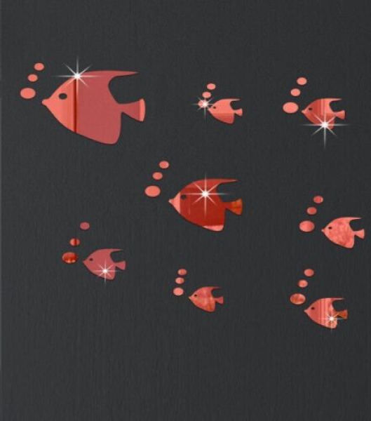 Fische mit Luftblasen Spiegel-Set