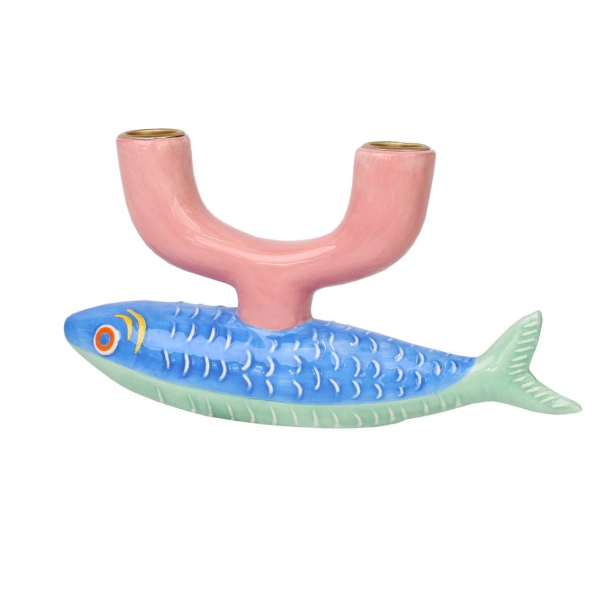 Doppelkerzenhalter Fisch