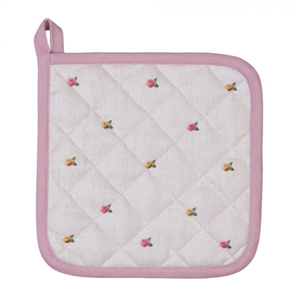 Topflappen Hase & Rosen Pink