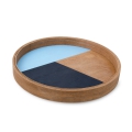 Sofatablett Holz Blau/Schwarz